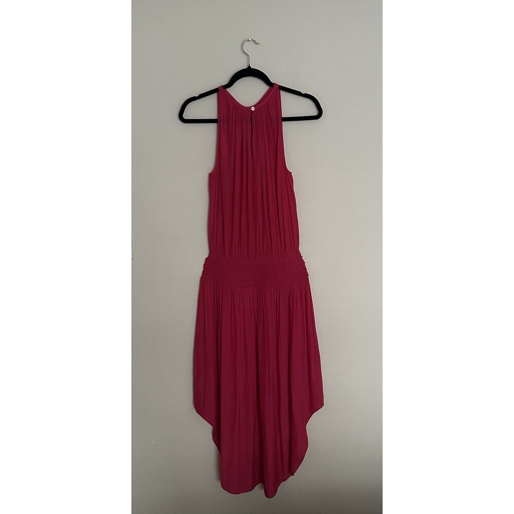 Ramy Brook New York Audrey Smocked MidiDress Women’s XS Satin Pink Orig $425 EUC - Picture 6 of 16